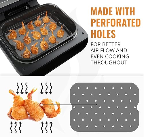 Miniatura 2 de Accesorios para freidora de aire Ninja Foodi Smart XL FG551 Forros reutilizables con libro de recetas para freidora de aire, alfombrilla resistente