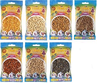 Midi Bügelperlen Konvulut Braun Töne (Braun 12,Totbraun 20,Hellbraun 21,Beige 27,Teddybärenbraun 60,Cappuccino 75,Nougat 76)