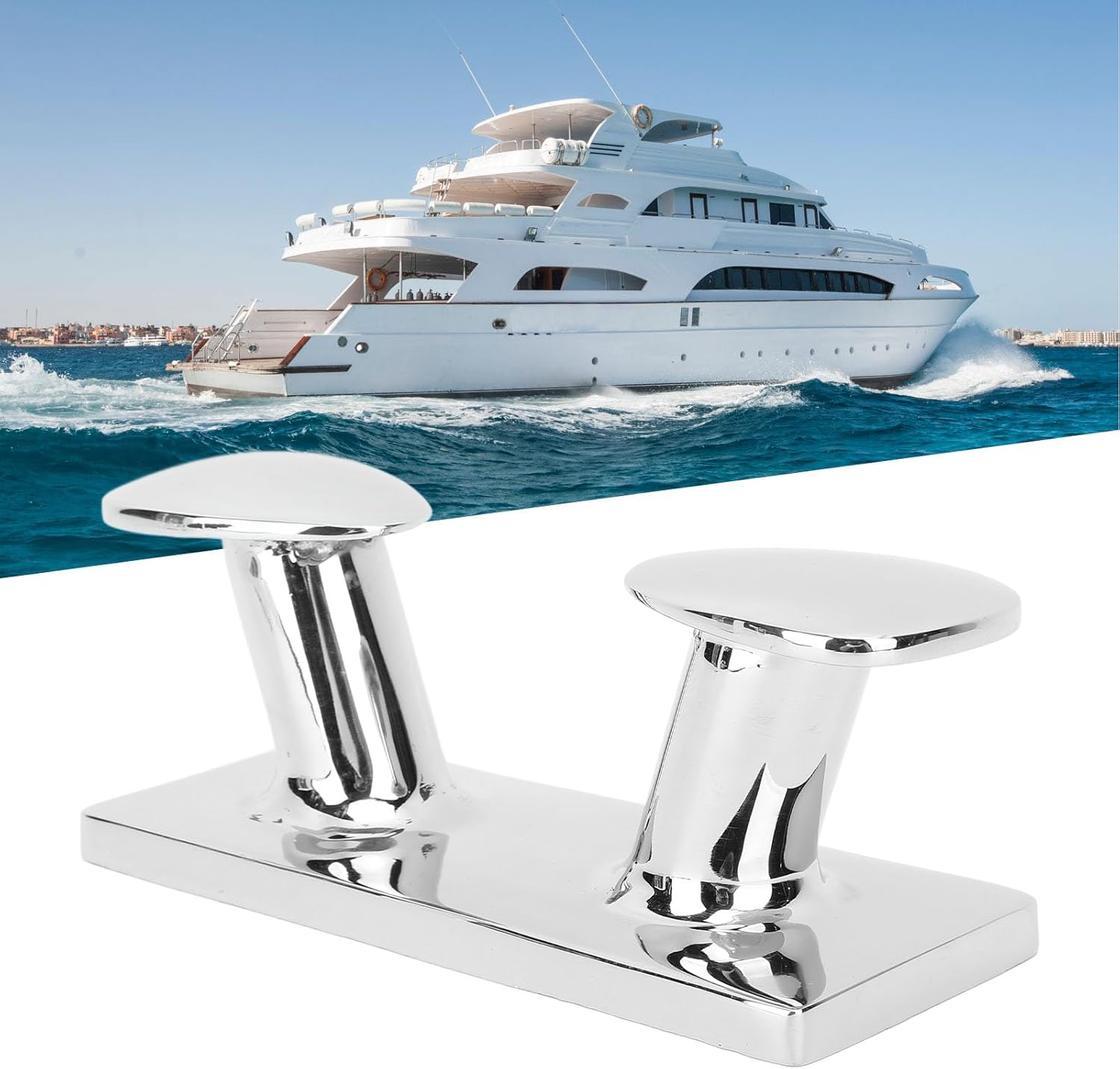 Boat Cleat, 6 Inch Boat Dock Cleats Cleat Stainless Steel Marine Cleats Open Base for Docks Kayaks Nautical Decor, Dock