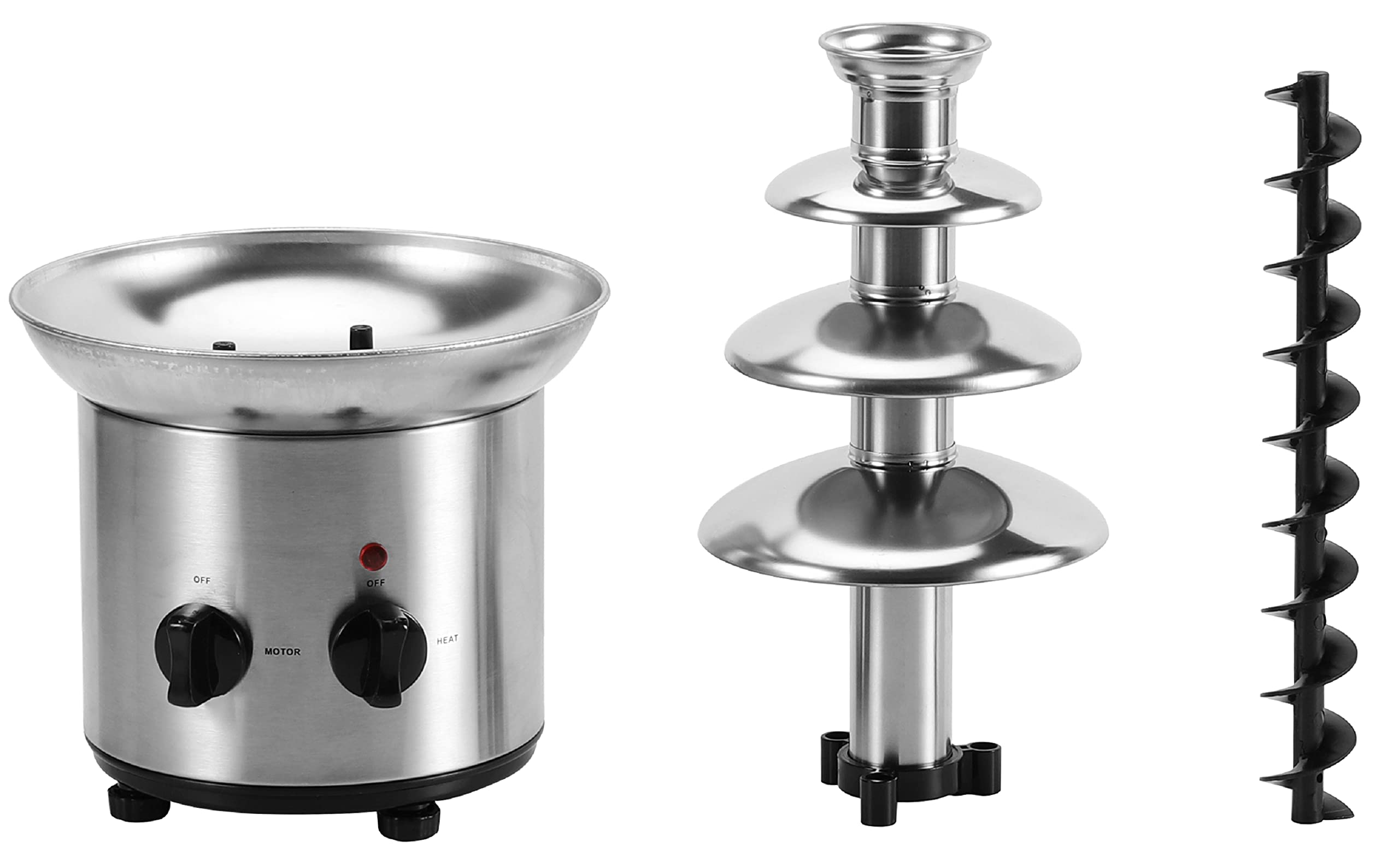 Fontana di cioccolato | 170 Watt | 1250 g | Acciaio inossidabile di alta qualità e durevole | 4 livelli | Resistente al calore | Fontana di cioccolato | Fonduta | Fonduta di cioccolato | Fontana di
