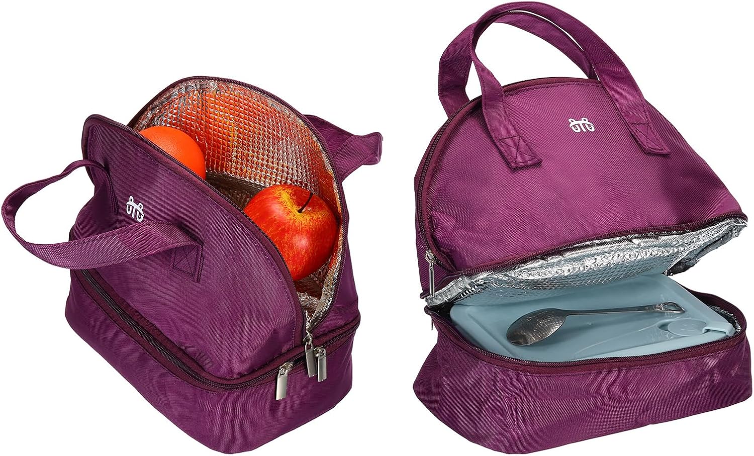 PATIKIL Lunch Box for Women/Men, Insulated Cooler Lunch Bag Thermal Tote Bag Reusable Lunch Container 9.1x6.3x9.8 Inch for Work Picnic Outdoor, Blue