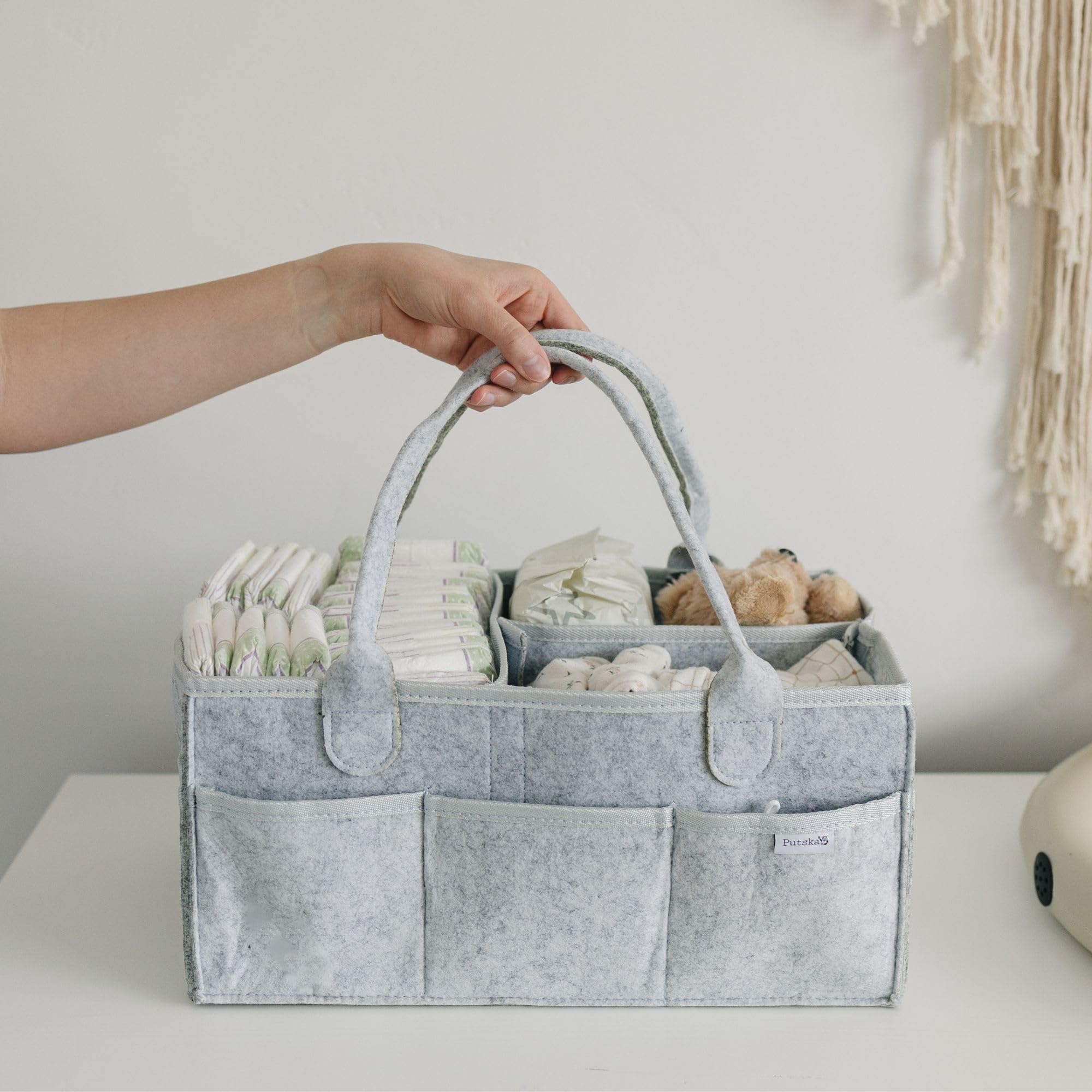 Panier De Rangement Nurserie Bébé - Organisateur Couches Et Accessoires - Pliable Et Léger - Idée Liste De Naissance