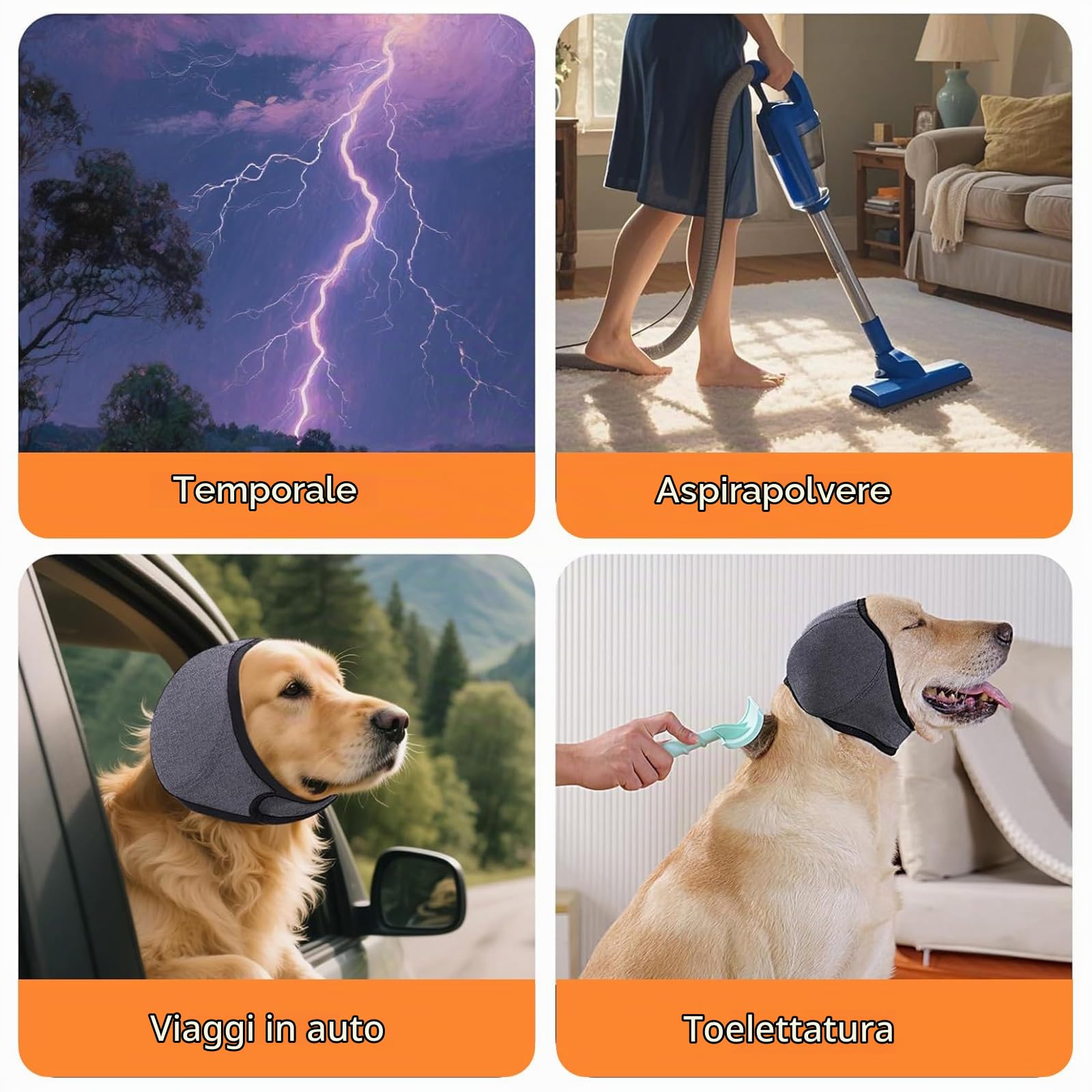 Paraorecchie per Cane, Paraorecchie Cane Regolabile Riduce Rumore Lavabili e Morbidi, Cuffie Antirumore per Cani per Acqua Durante Il Bagno Invernali e Toelettatura Toelettatura Bagno Nuoto
