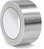 Quinnsus Heavy Duty 2" x 66ft Aluminum Foil Tape 5.91 mil - Fiberglass Reinforced Heat Shield for HVAC Ducts, Dryer Vents, Exhaust Repair