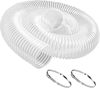 PVC Dust Collection Hose 6" x 5'- Heavy PVC Fume Collection Hose for Workshop, Woodworking, Dust Collection Systems