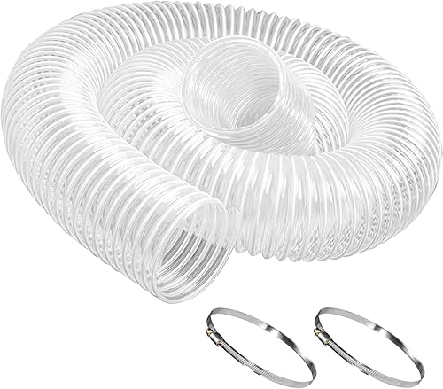 Miniatura 11 de Manguera de recolección de polvo de PVC de servicio pesado de 2-1/2 pulgadas x 5 pies, resistente a perforaciones, manguera flexible de humos de PVC