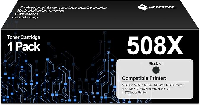 508X Black Toner Cartridge High Yield Replacement for HP CF360X