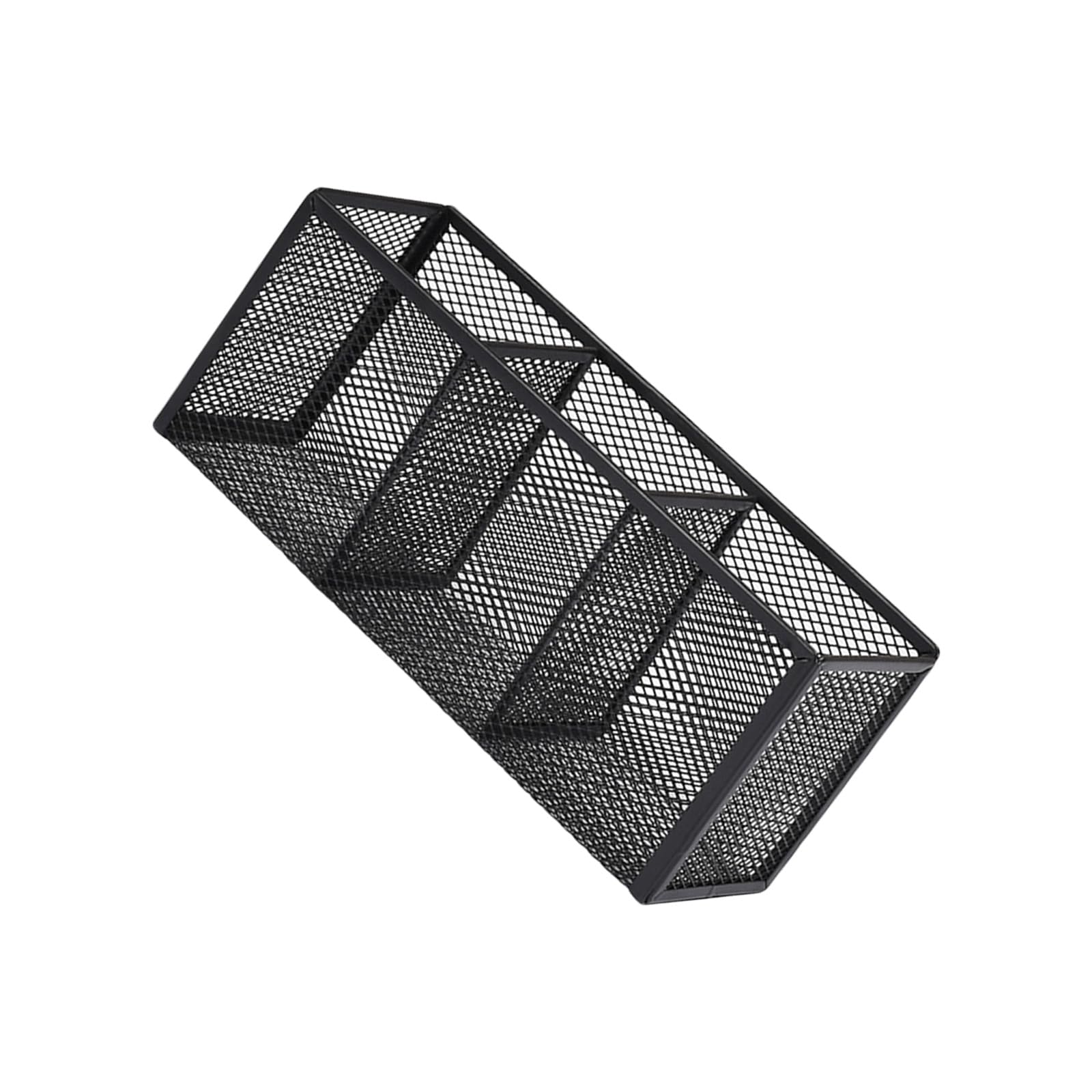Awjuwhbj Black 3 Grid Pen Holders Desk Organizers 3 Or 4 Compartments Pencil Storage Box School Office Supplies For Students Large Capacity Desktop Organizer Pen Storage Box