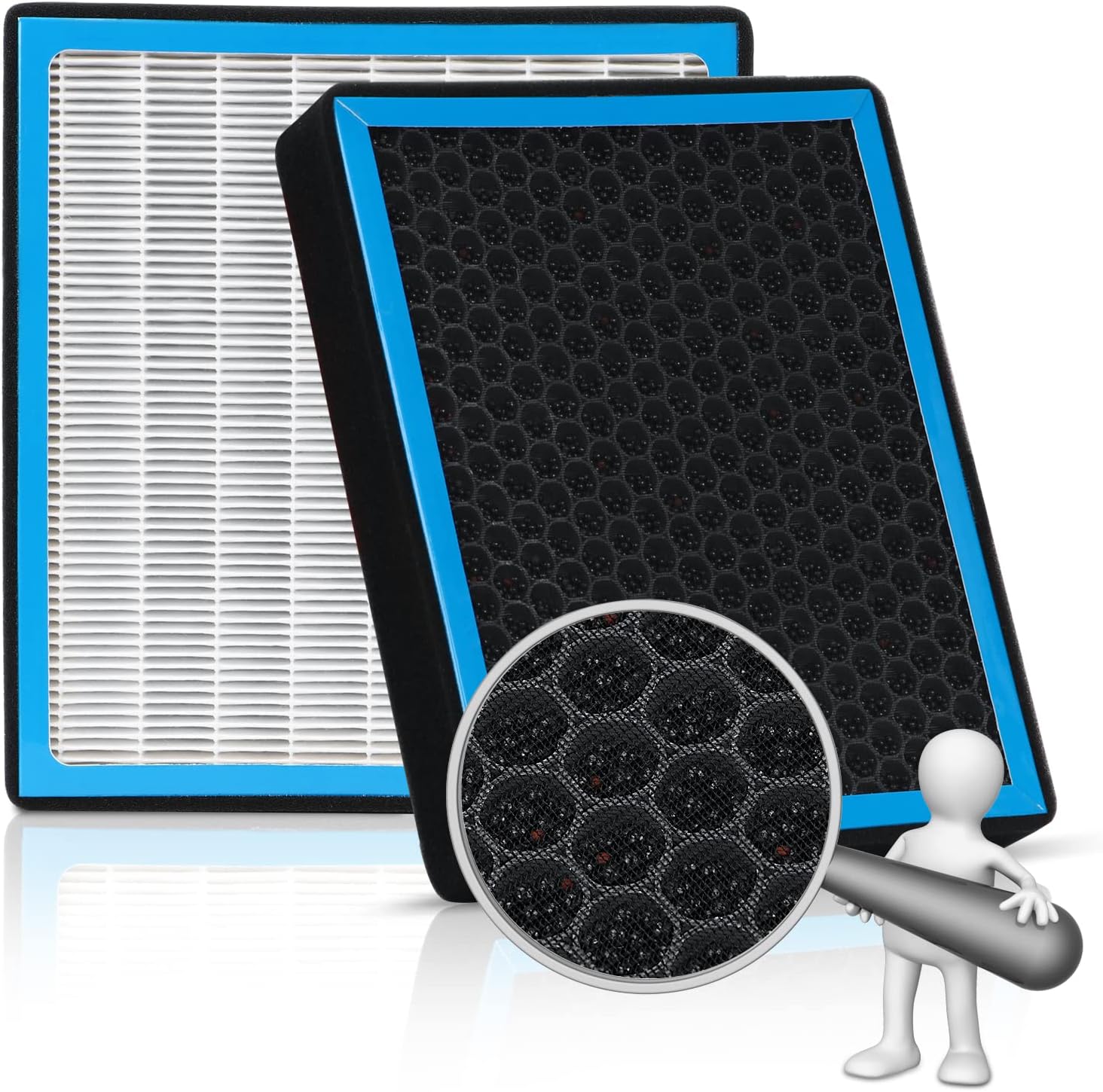 FL3Z19N619A Cabin Air Filter HEPA Air Conditioner with Activated Carbon Replacement Cabin Air Filter Accessories Compatible with Ford F-150 F-250 F-350 F-450 Expedition SUPER DUTY 2018-2024
