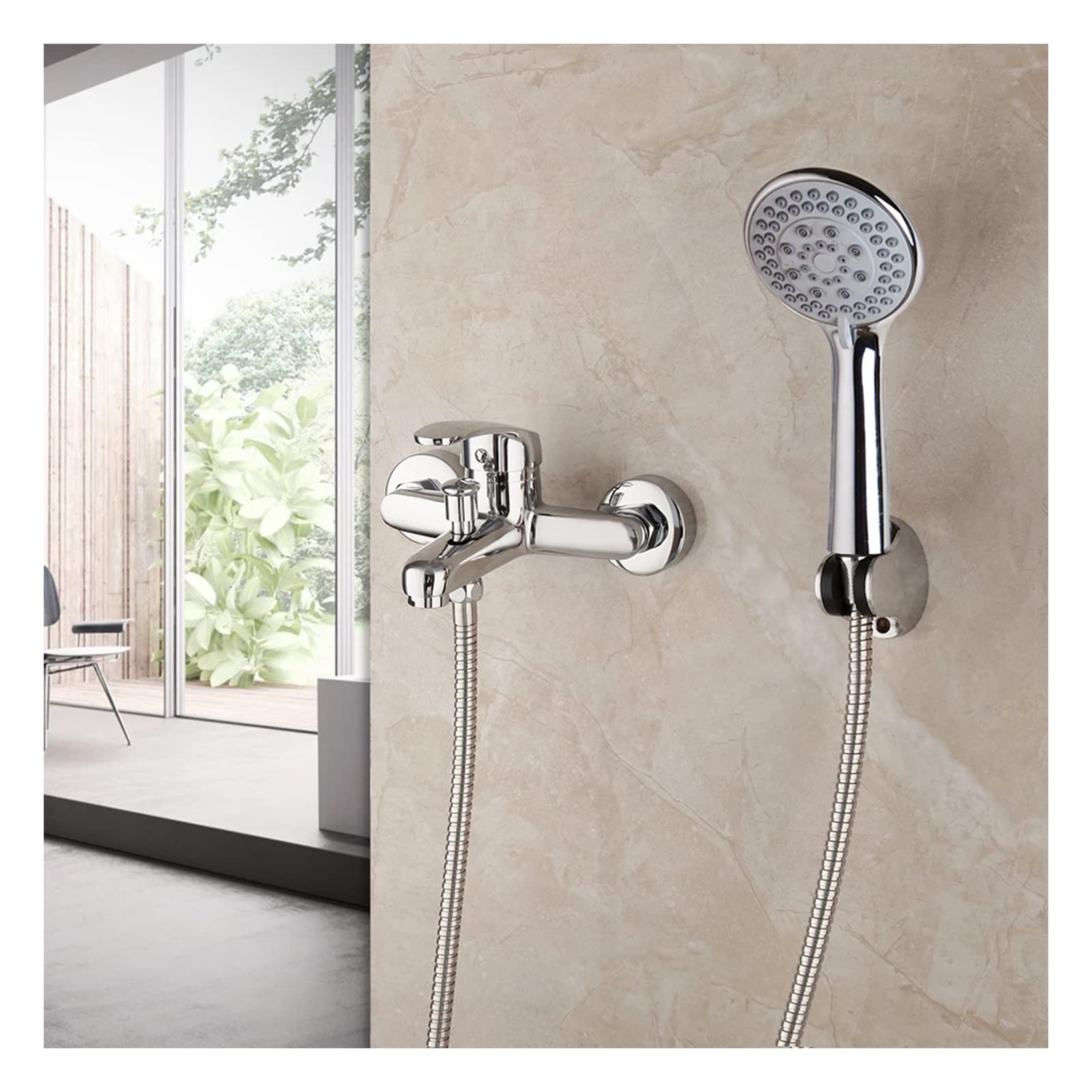Mitigeur de douche en laiton avec kit complet de robinet de baignoire mural