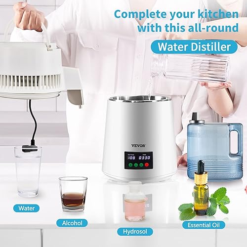 Miniatura 2 de VEVOR Destilador de agua de 11 galones 03 galasH máquina para hacer agua destilada de 750 W 0 a 99 horas pantalla de temperatura destilador de