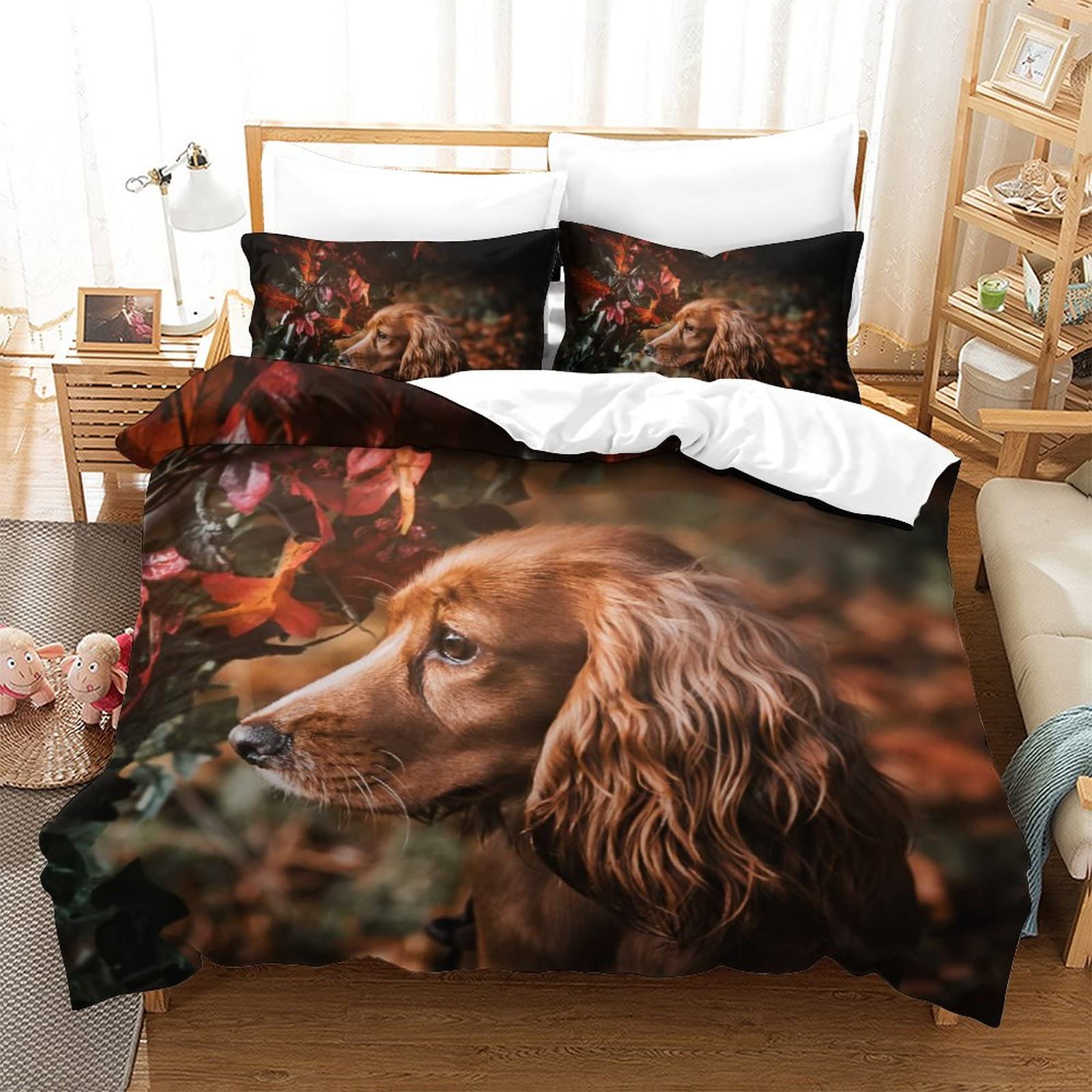 Housse de couette Cocker Spaniel literie 3D imprimée pour lit adulte et ado