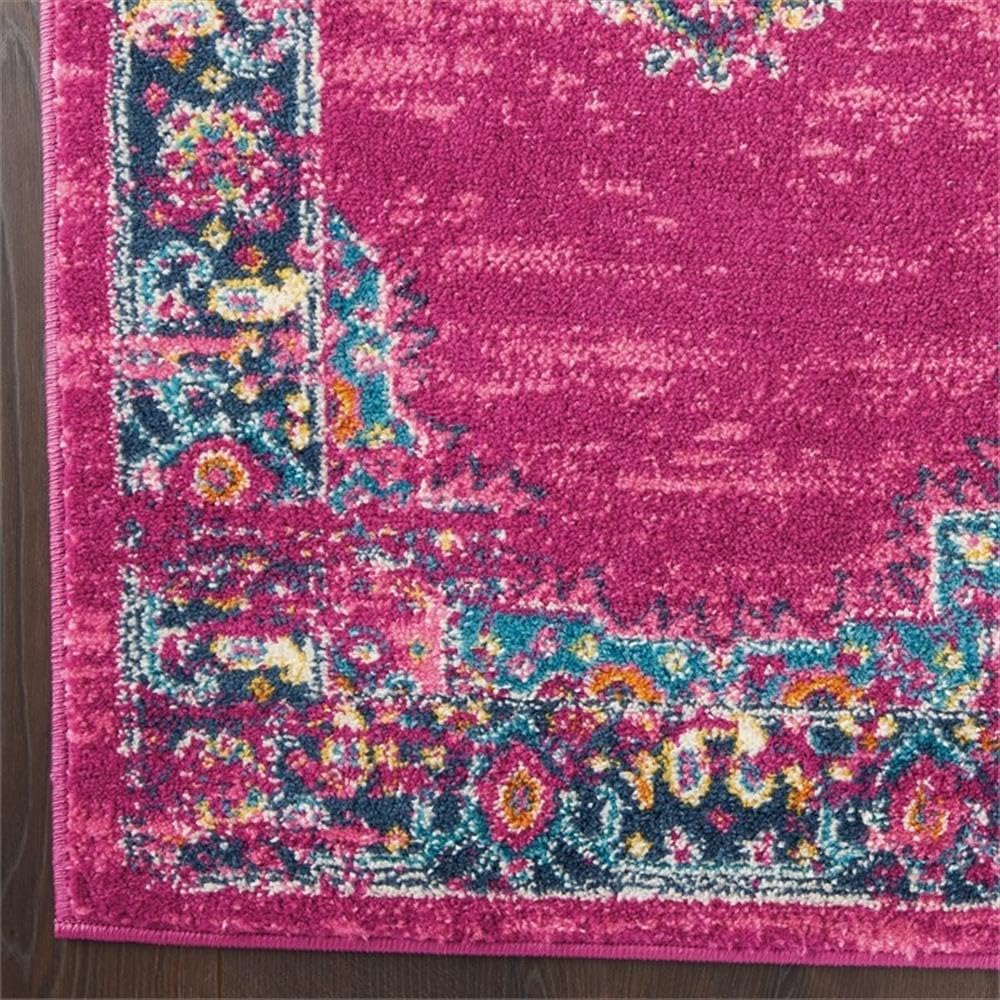Traditional Floral Medallion 8' x 10' Blue and Purple Area Rug