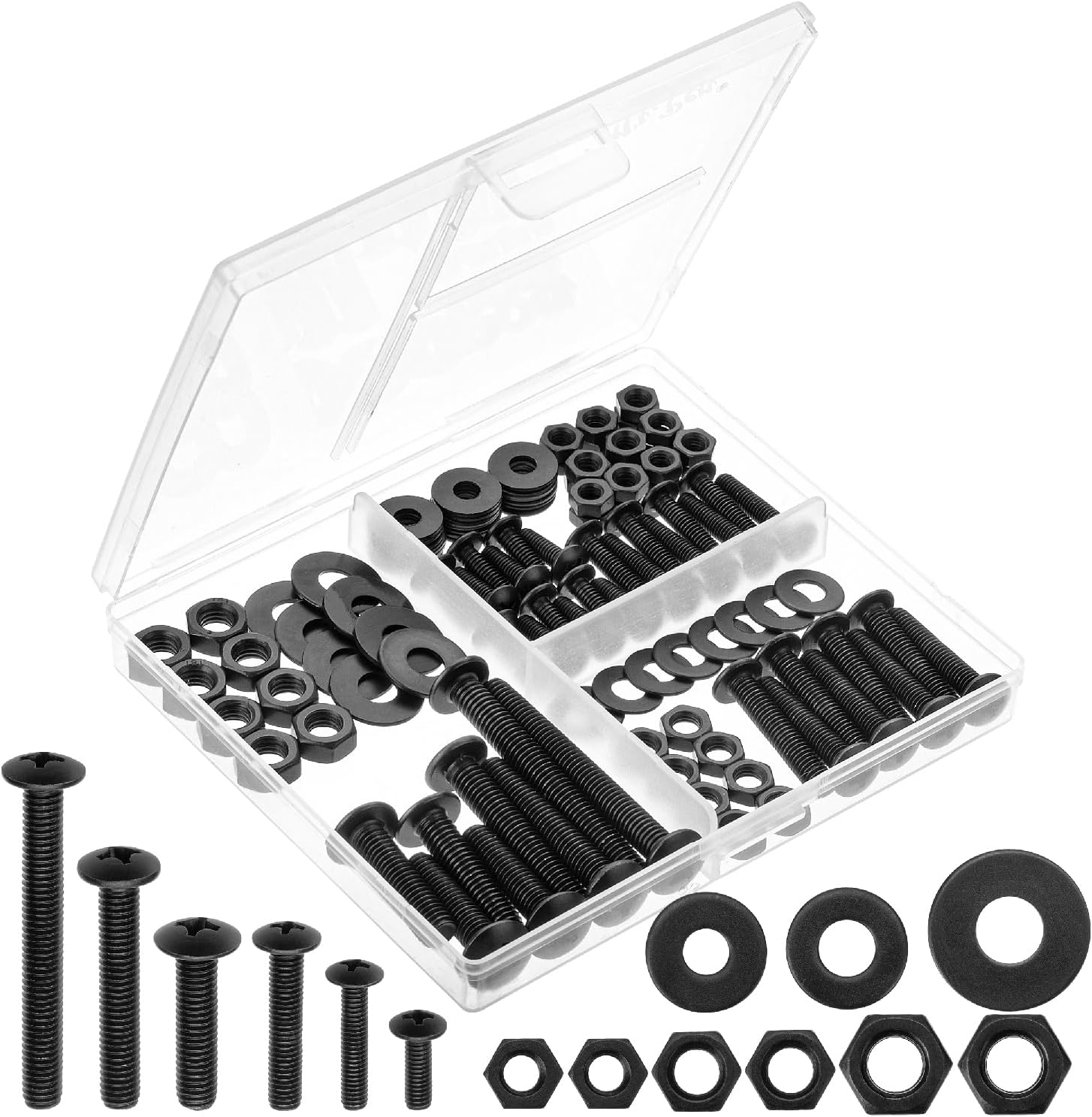 Mr. Pen- Bolts, Nuts, and Washer Assortment Kit, 113 Pcs, Black, Bolt and Nut Set