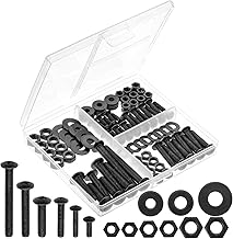 Mr. Pen- Bolts, Nuts, and Washer Assortment Kit, 113 pcs, Black, Nuts and Bolts Assortment Kit, Assorted Nuts and Bolts, Nut Bolt and Washer Assortment, Bolt and Nut Assortment