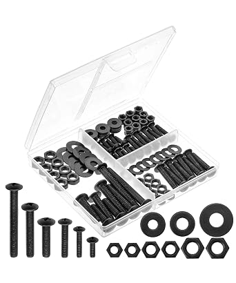 Mr. Pen- Nuts and Bolts Assortment Kit, 113 pcs, Galvanized Iron | M4 M5 M6 Metric Assorted Nuts and Bolts Kit with Clear Storage Box for Machinery, Automotive