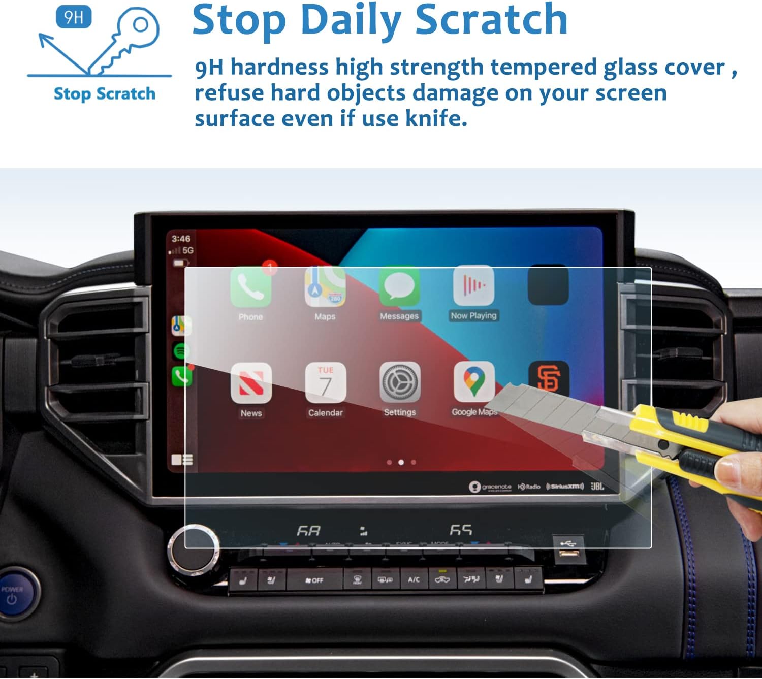 lfotpp 2022 tundra screen protector for 2022 toyoat tundra xk70 14 inch 2023 oyota sequoia xk80 14 car navigation infotainment center touchscreen pr