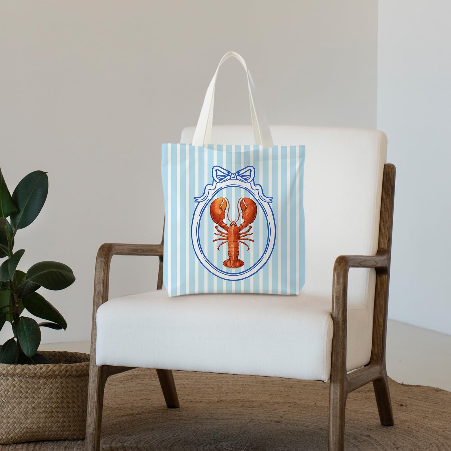 NATSUNO Canned Sardines Tote Bag,Fish Gifts for Women,Western Tote Bags for Women,Reusable Grocery Bags,Sardine Lover Gifts image 3