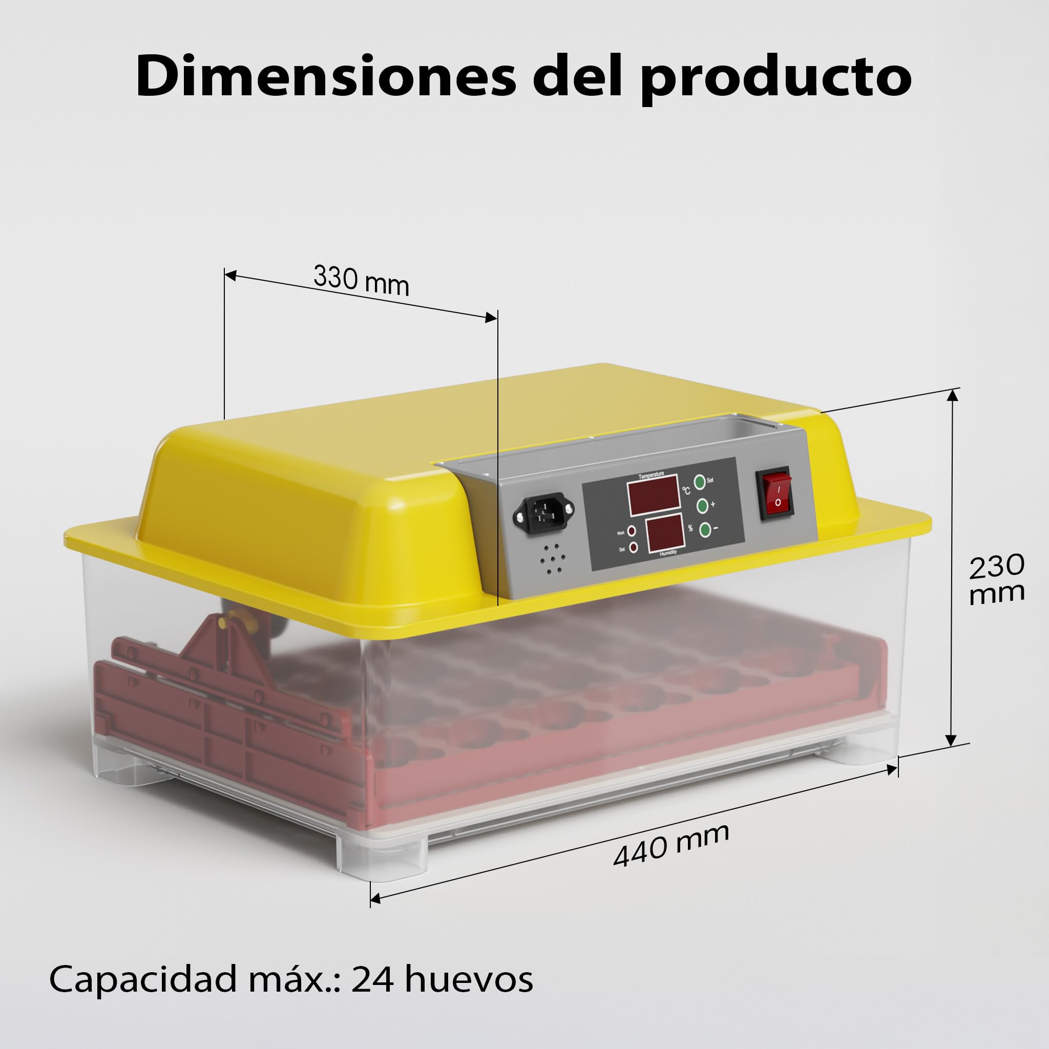 Incubadora automática capacidad para 24 huevos, Incubación Cría Aves de corral Pollos Patos Granja
