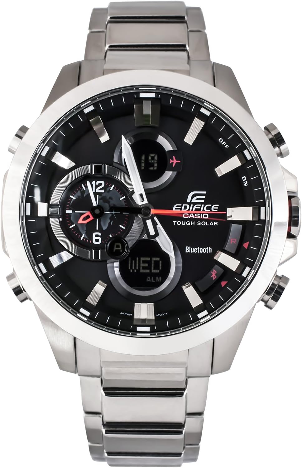 Casio ECB-500D-1AER Watch (Bracelet Watch, Male, Stainless Steel, Stainless Steel, Stainless Steel)