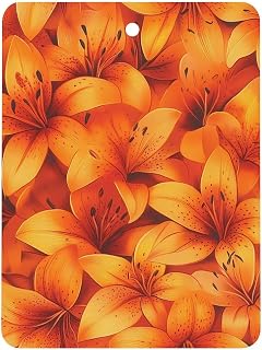 Colourful Orange Tiger Lily Floral Cute Car Aromatherapy Tablets Hanging Air Fragrance Scented Cards for Car Home Decor