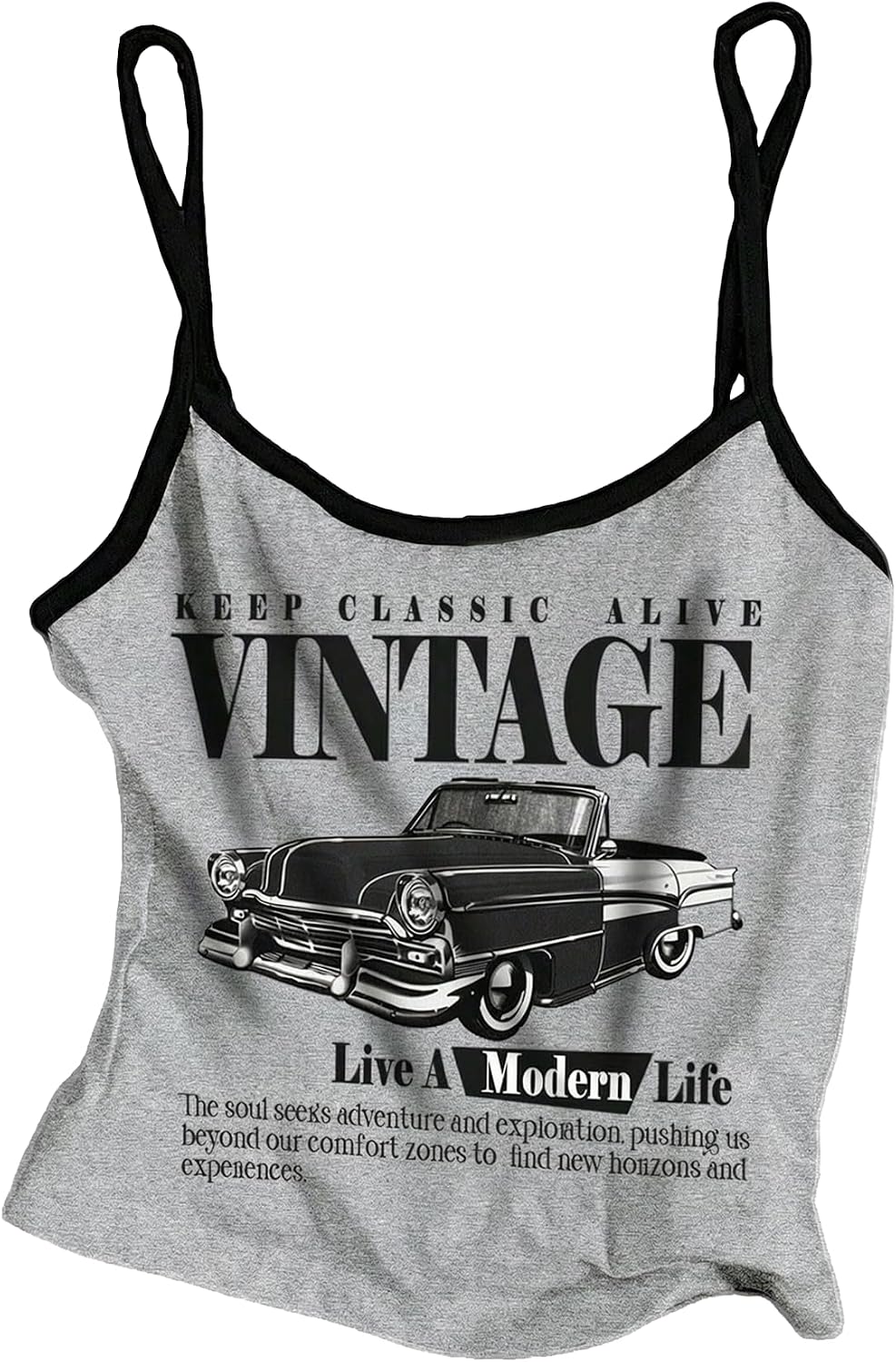 OYOANGLE Girl's Letter Graphic Cropped Cami Top Sleeveless Spaghetti Strap Camisole Y2K Tops