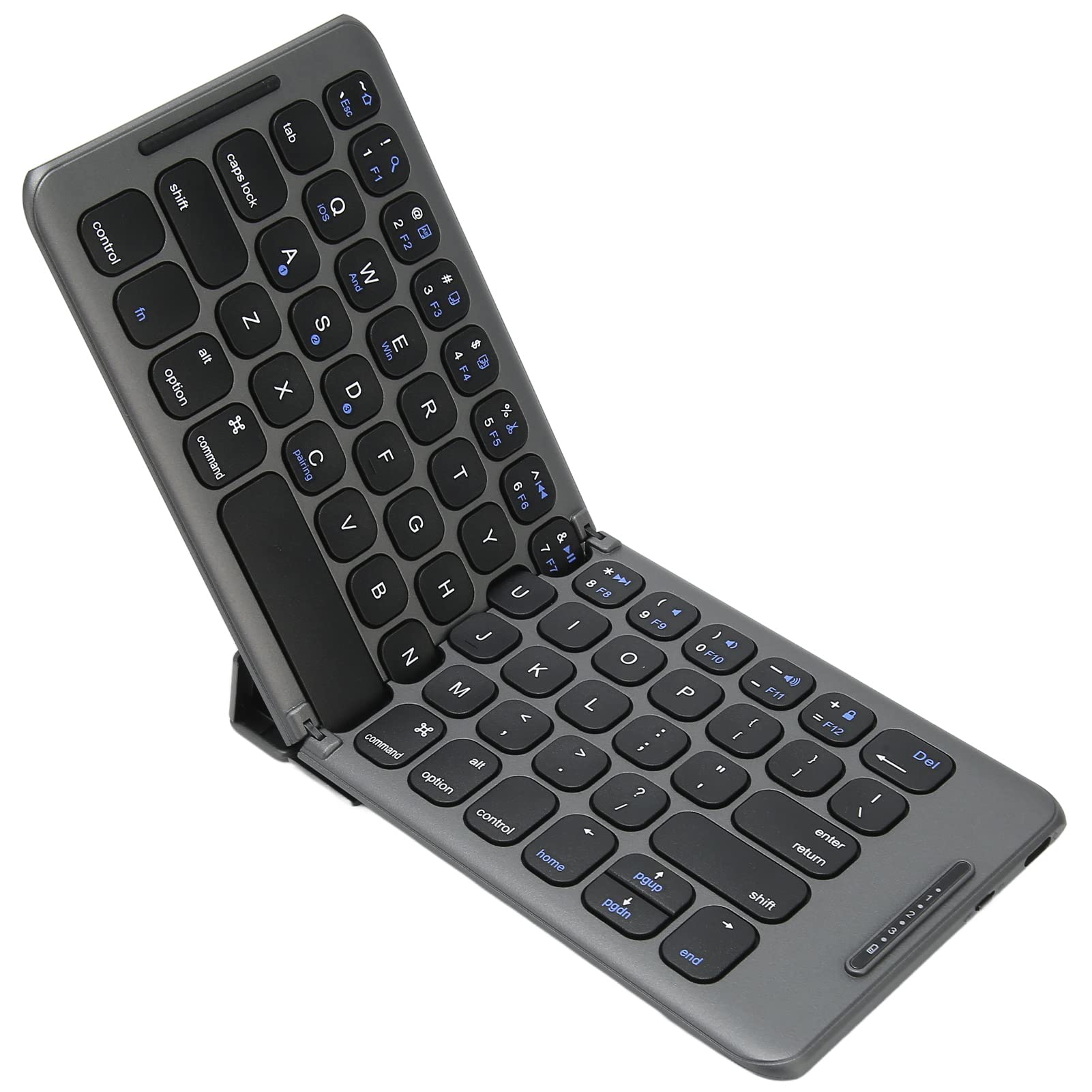 Goshyda Tastiera Bluetooth Pieghevole, Tastiera Esterna Wireless Portatile a 65 Tasti, Tastiera Pieghevole Tascabile Ricaricabile USB C per Tablet Portatile