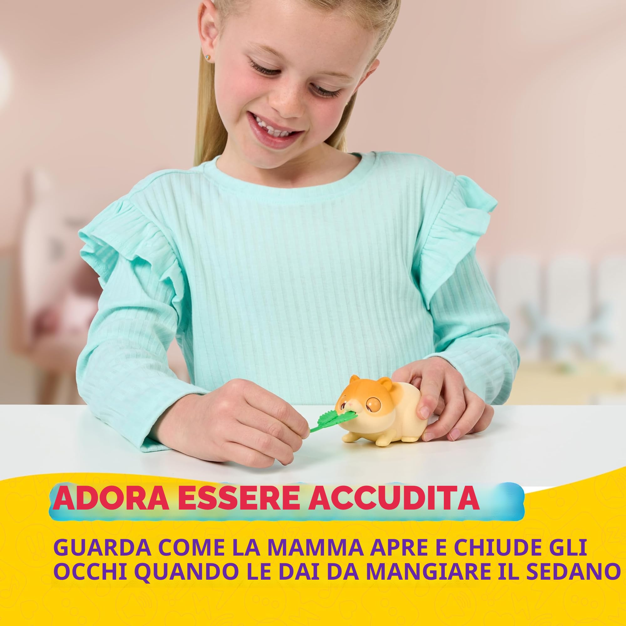 Little Live Pets Mama Surprise Mini criceto giocattolo, prenditi cura del tuo criceto nella loro conigliera per rivelare 2, 3 o 4 mini bambini