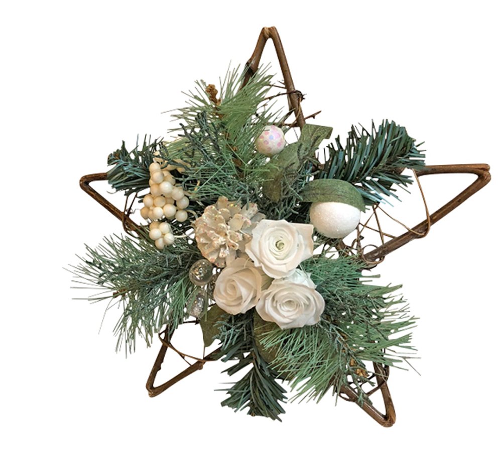 Amazon.co.jp: 聖夜に輝く星型のクリスマスリース【ディップ】フラデコ