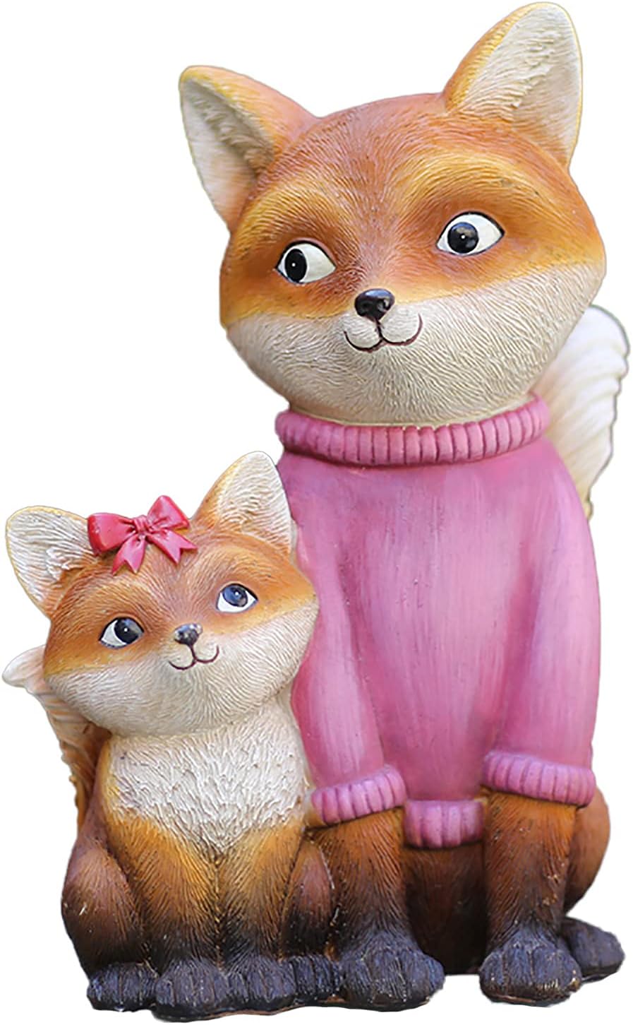 NgFTG Owl Figure Garden Statues,Fox Crafts Ornaments For Outdoor,Realistic Resin Animal Sculptures,Patio Lawn Yard Art Ornaments-B 17x11x24cm(7 x 4 inch)
