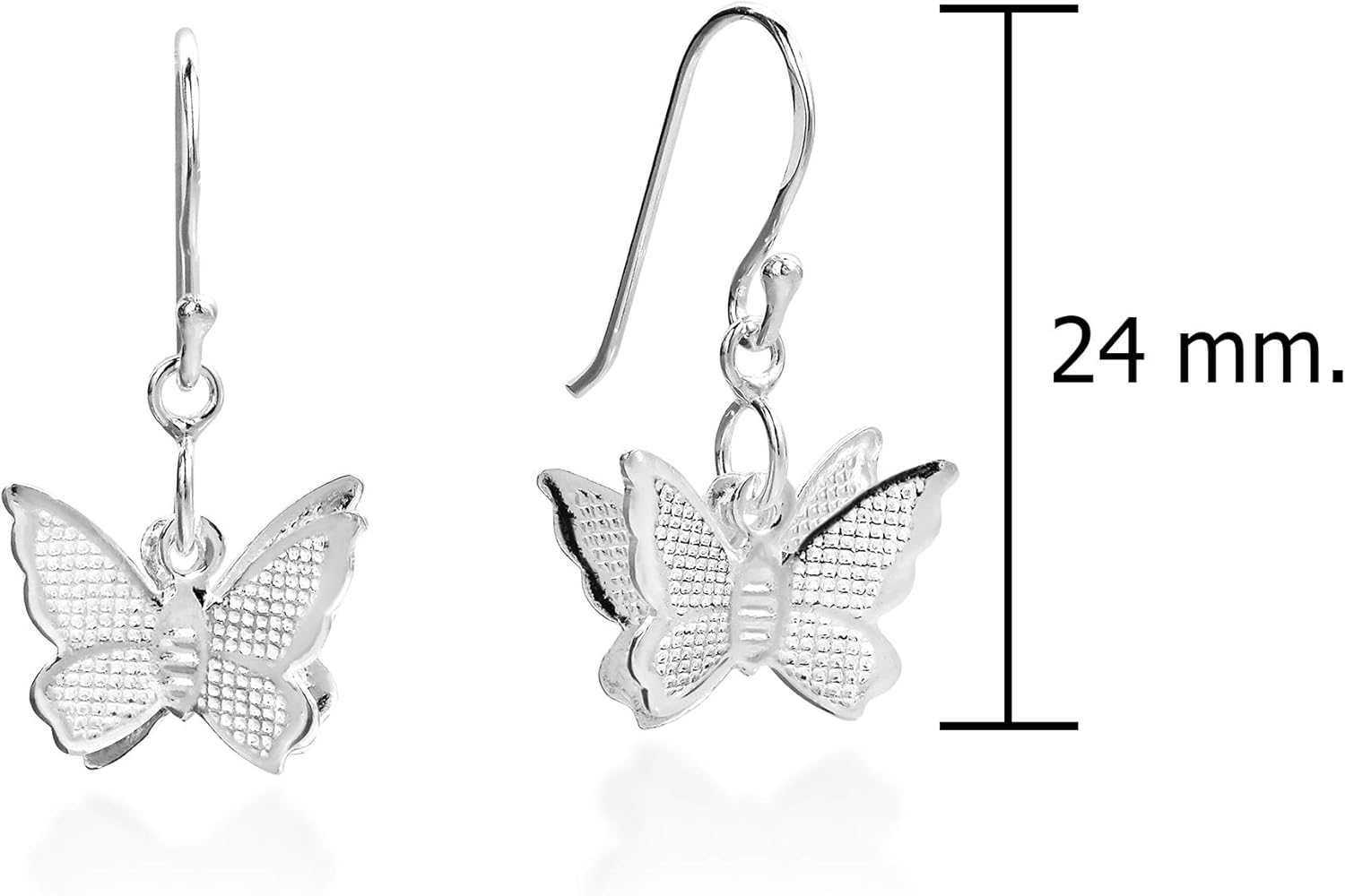 AeraVida Sterling Silver Fluttering Butterfly Charm Mobile Dangle Earrings | Elegant Nature-Inspired Jewelry for Women | Lightweight and Stylish Butterfly Earrings