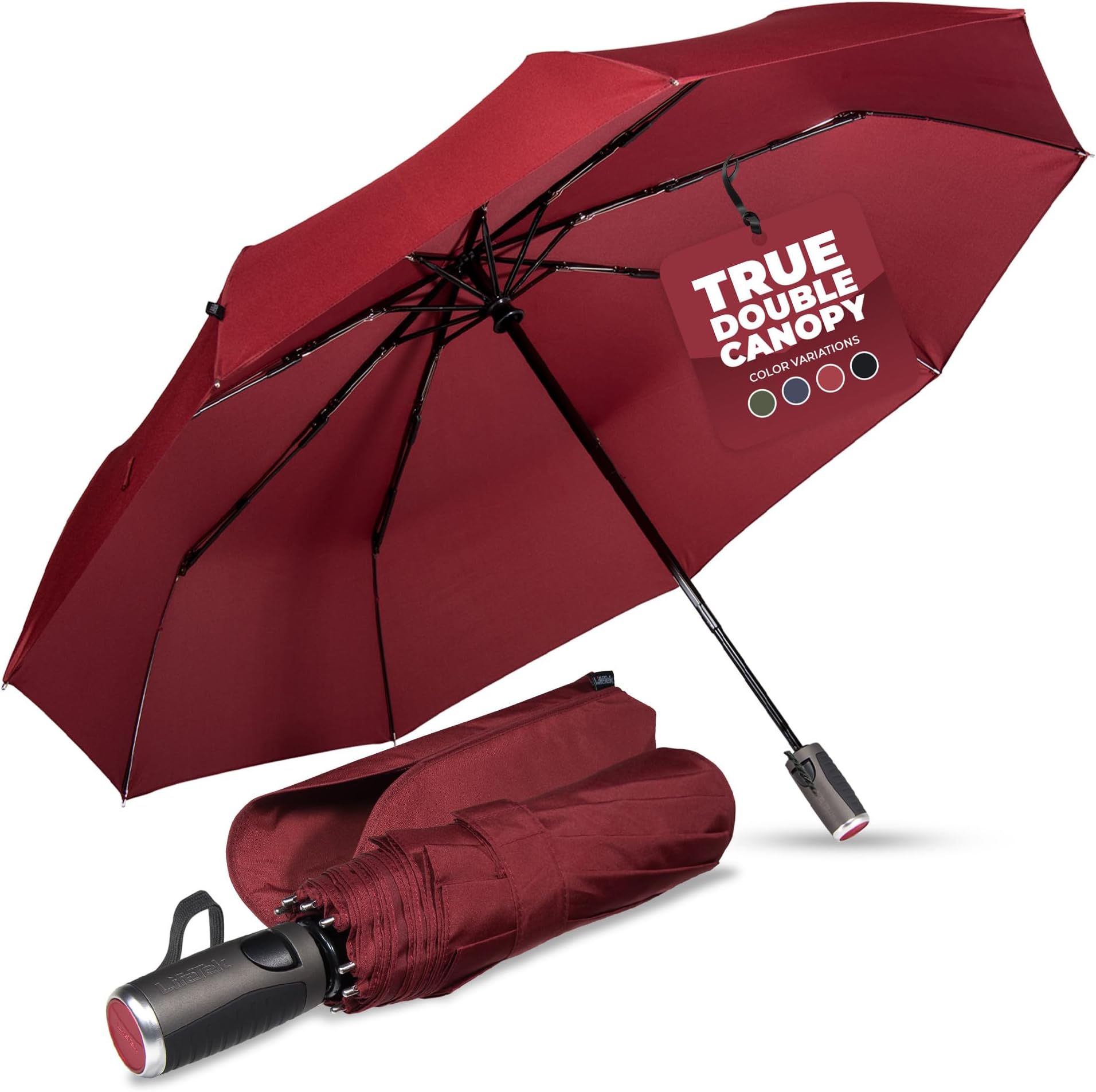 Folding Umbrella, Parasol, Automatic Open/Close, For Rain or Shine, For Rainy Season, Lightweight, UV Protection, Light Blocking, One Touch, UV Blocking, Windproof, Water Repellent, Unisex, Storage Pouch Included