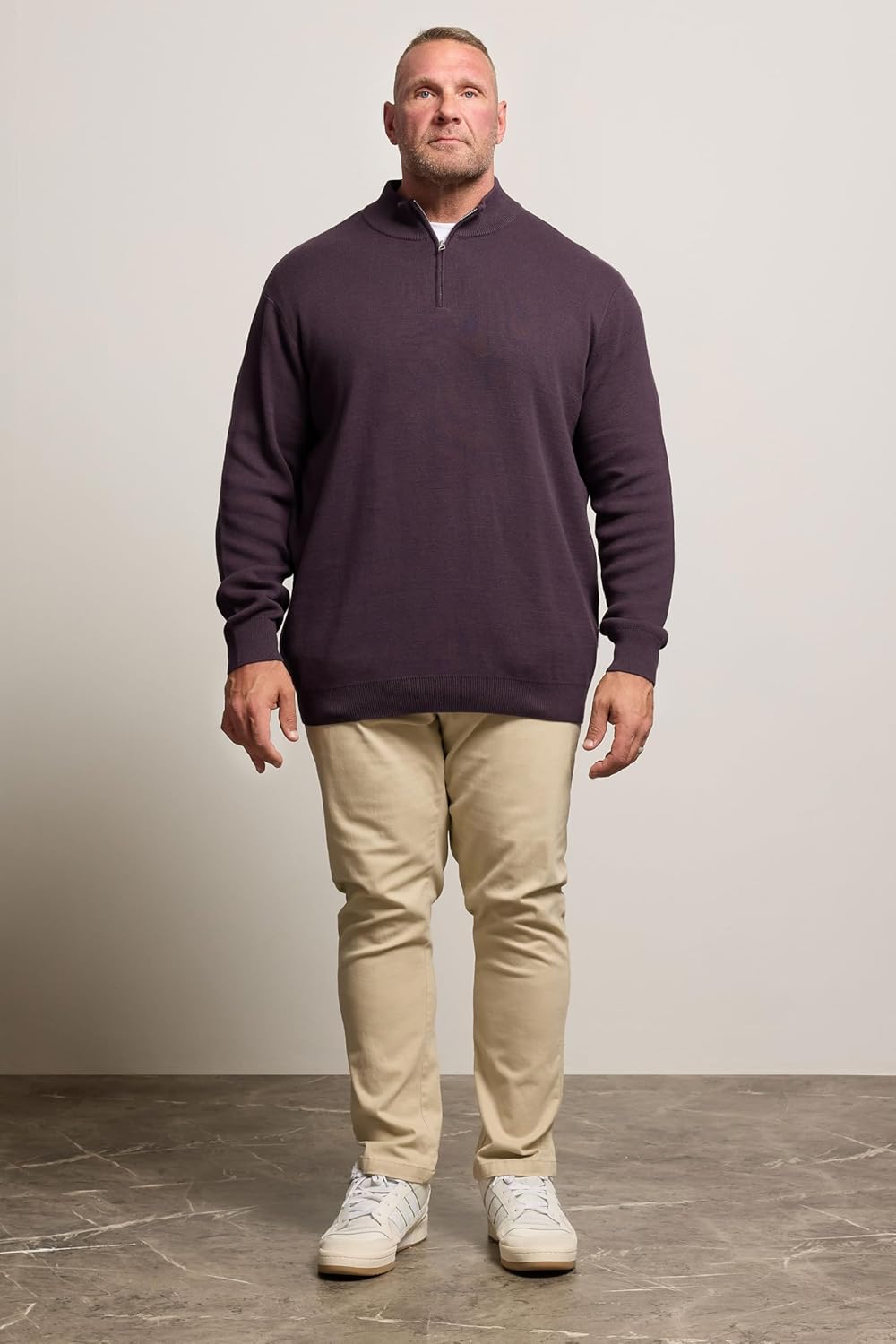 BadRhino Big & Tall Men's Milano Quarter Zip Sweater Pullover Black