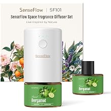 Plug-in Air Freshener for Home, Waterless Essential Oil Diffuser for Bedroom and Bathroom, Non-Toxic Formula for Pets and Nursery, 120 Days Runtime, Refillable BergamotMoss Green