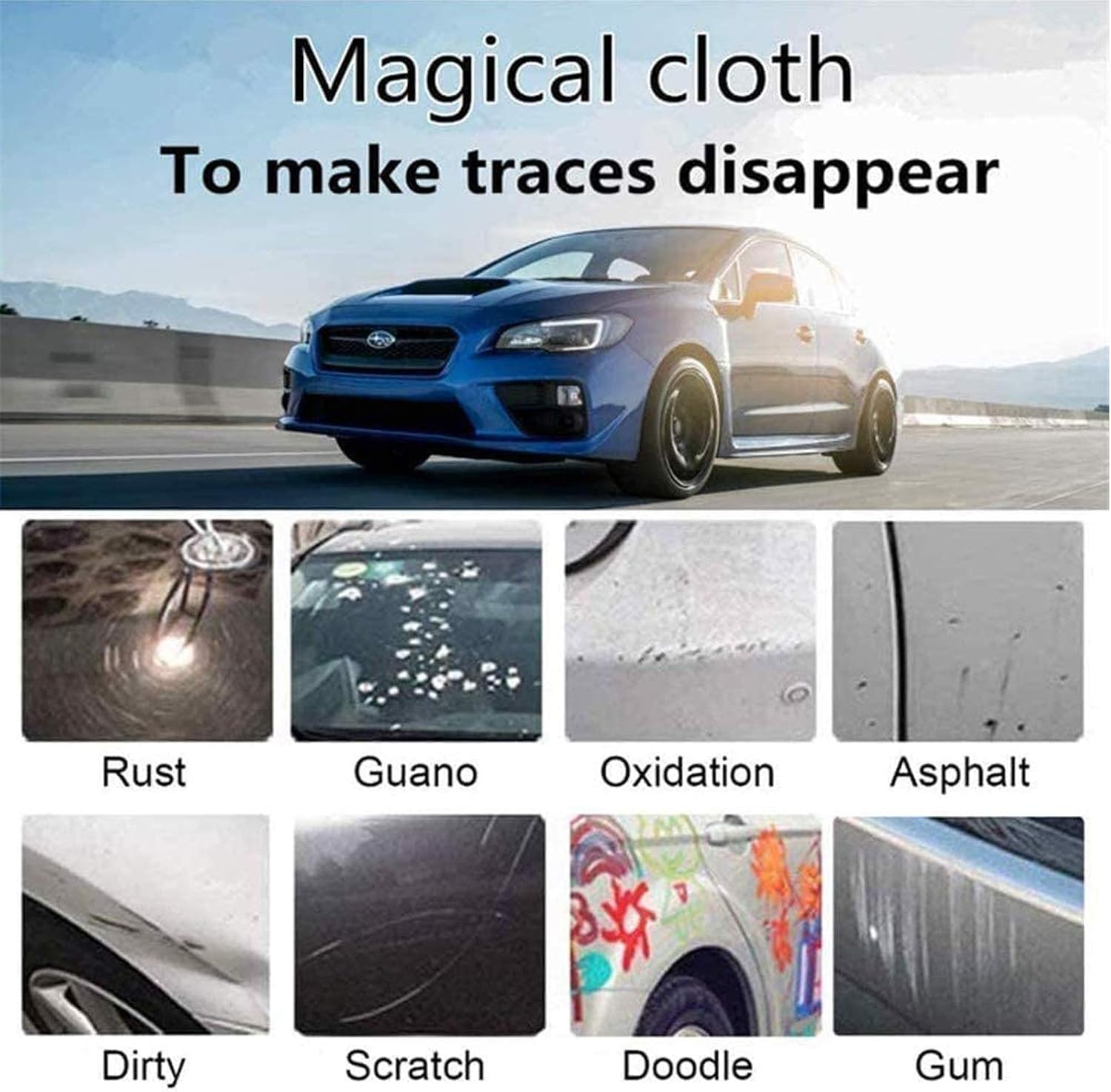 MEIREN Nano Sparkle Cloth, 4PCS Nano Magic Cloth, Car Scratch Remover Cloth Car Paint Swirl Remover Polish & Paint Restorer for Car Scratches Repair Cloth