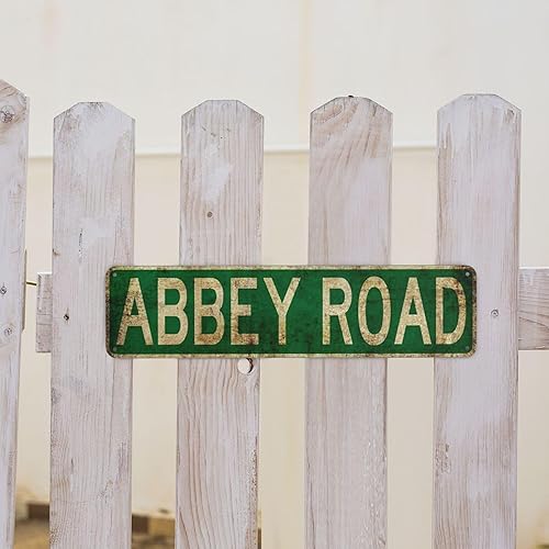 Miniatura 7 de Abbey Road - Letrero de camino retro - Letrero de metal de 4 x 16 pulgadas, decoración de pared de aluminio para cueva de hombre, tablero de