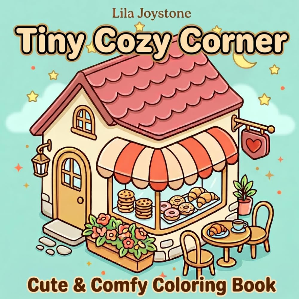 Tiny Cozy Corner Coloring Book: Cute and Comfy Hygge Spaces for Adults and Teens to Color and Relax
