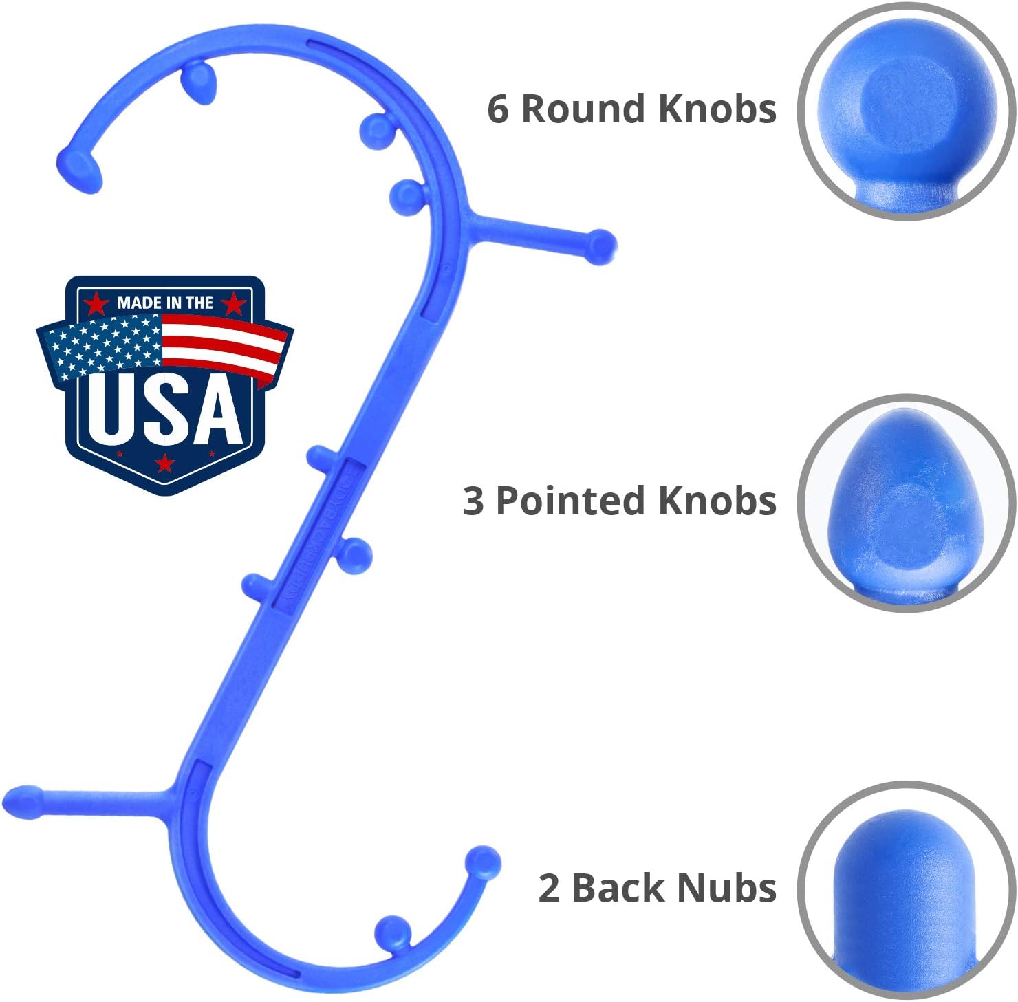 Body Back Buddy - USA Made FSA Eligible - Massage Stick & Buddy Classic Bundle, Trigger Point Massage Tools, Neck and Back Massagers, Massage Cane, Muscle Knot Remover (Blue)