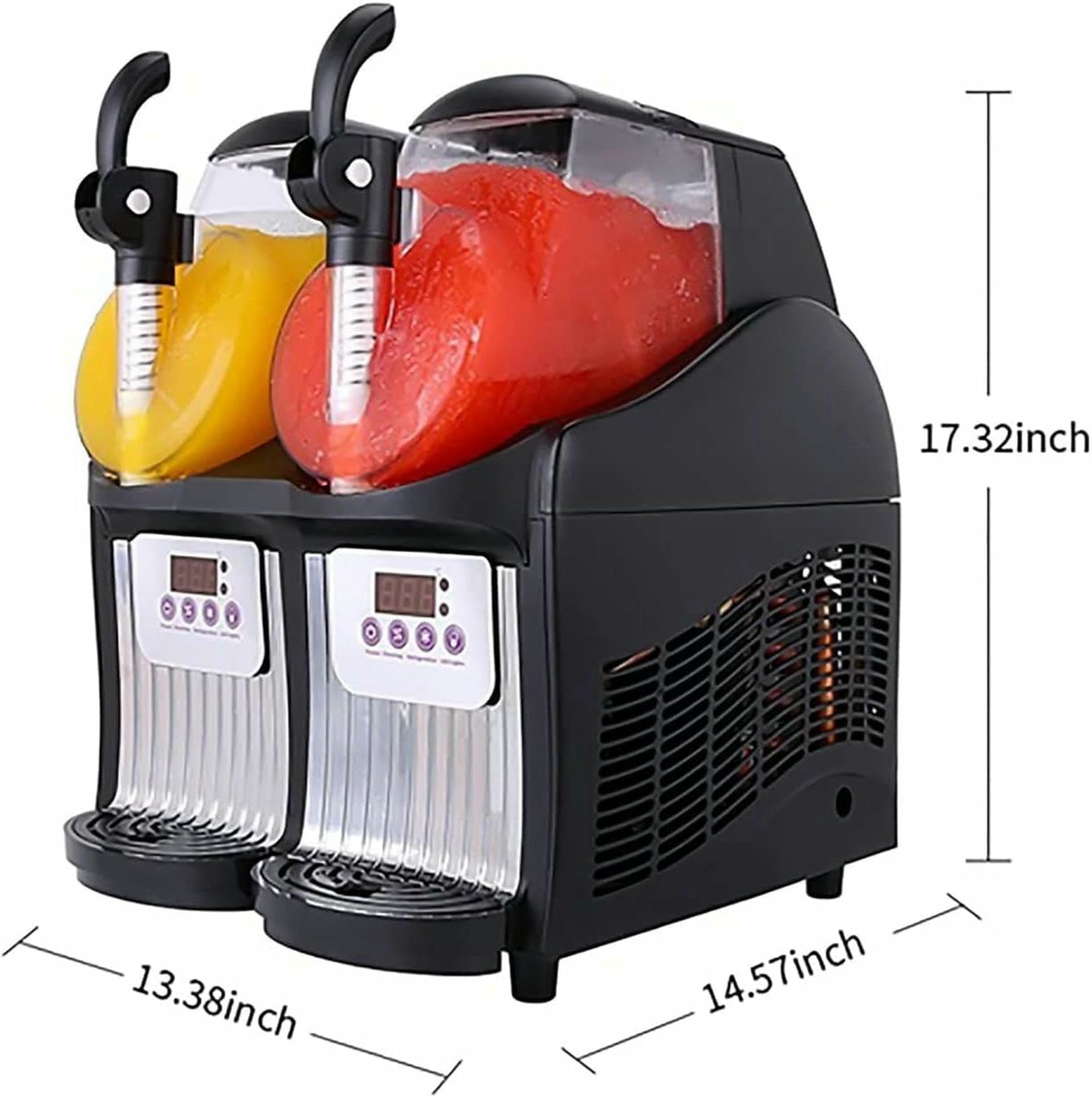 Máquina Comercial para granizados de Hielo, granizadora de Bebidas congeladas con 2 Tanques, máquina para Preparar Bebidas, licuadora de Batidos para cafeterías, restaurantes y Bares.