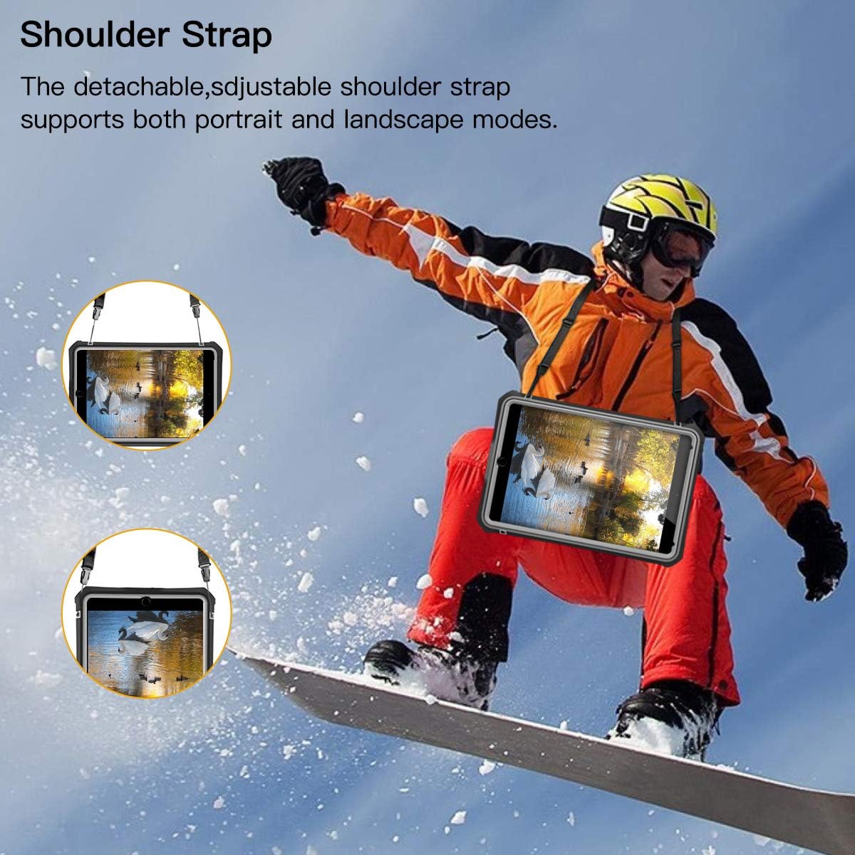 iPad mini 5 Case - Waterproof iPad mini 5/iPad mini 4 Full Body Bumper Case with Built in Screen Protector Drop Proof Anti Scratch Anti Shock Red Case Cover for iPad mini 5th/4th Generation 7.9" - Image 6