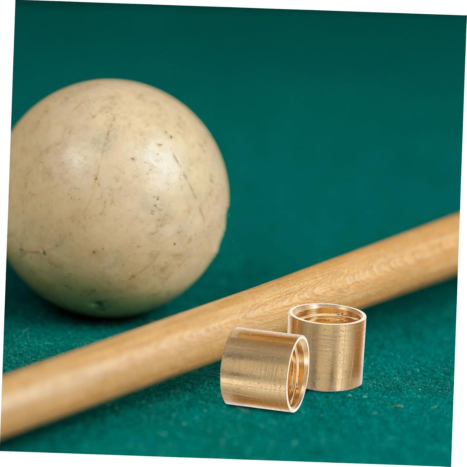 BESPORTBLE Leather Billiard Hoop Billiard Supplies Snooker Pool Ferrules Golden Brass Replaceable Cue Ferrules