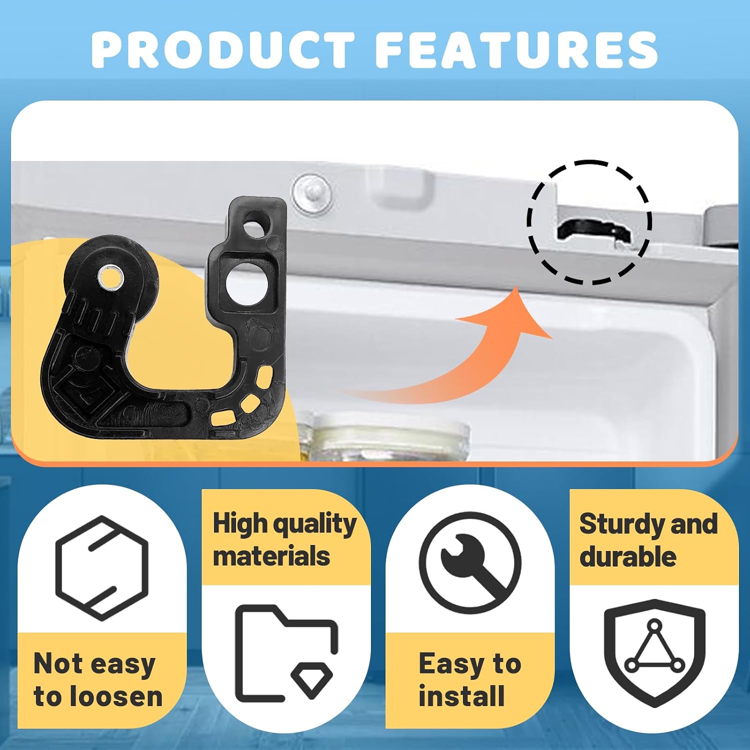 2Pcs DA97-12625A Refrigerator Auto Close Lever Assembly Compatible with Samsung Refrigerators, Replacement Parts DA97-12624, DA97-12935, DA97-13070A, Fridge Door Closer Assy Lever Auto Close