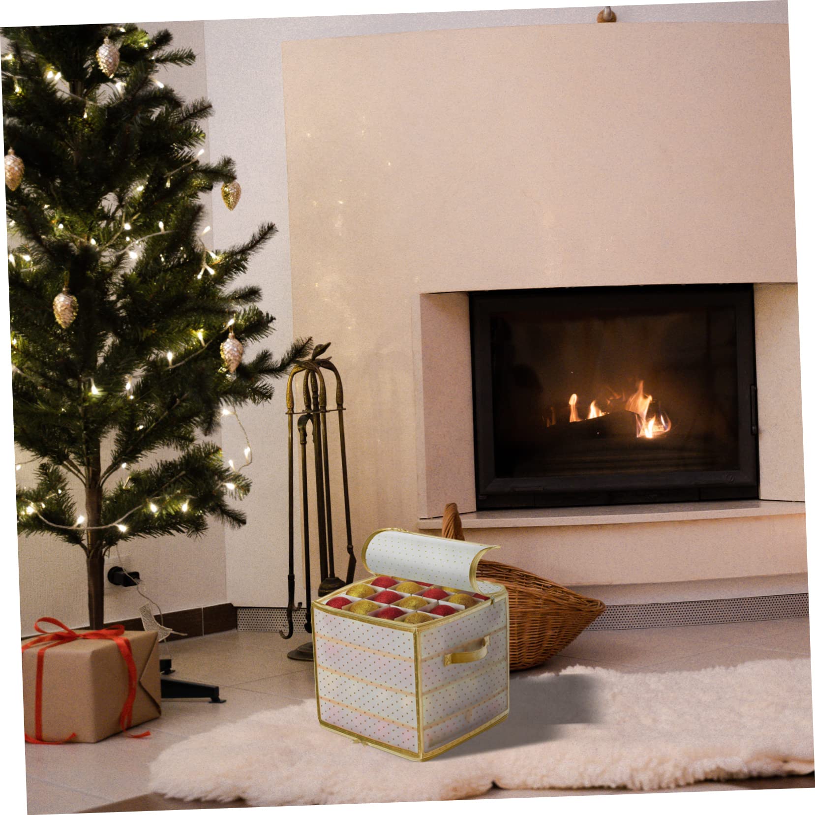PRETYZOOM Contenitori per Decorazioni Natalizie Cerniera Contenitori per Palline di Natale Decorative Organizer per Decorazioni Natalizie Cerniera per Conservare Oggetti Vari