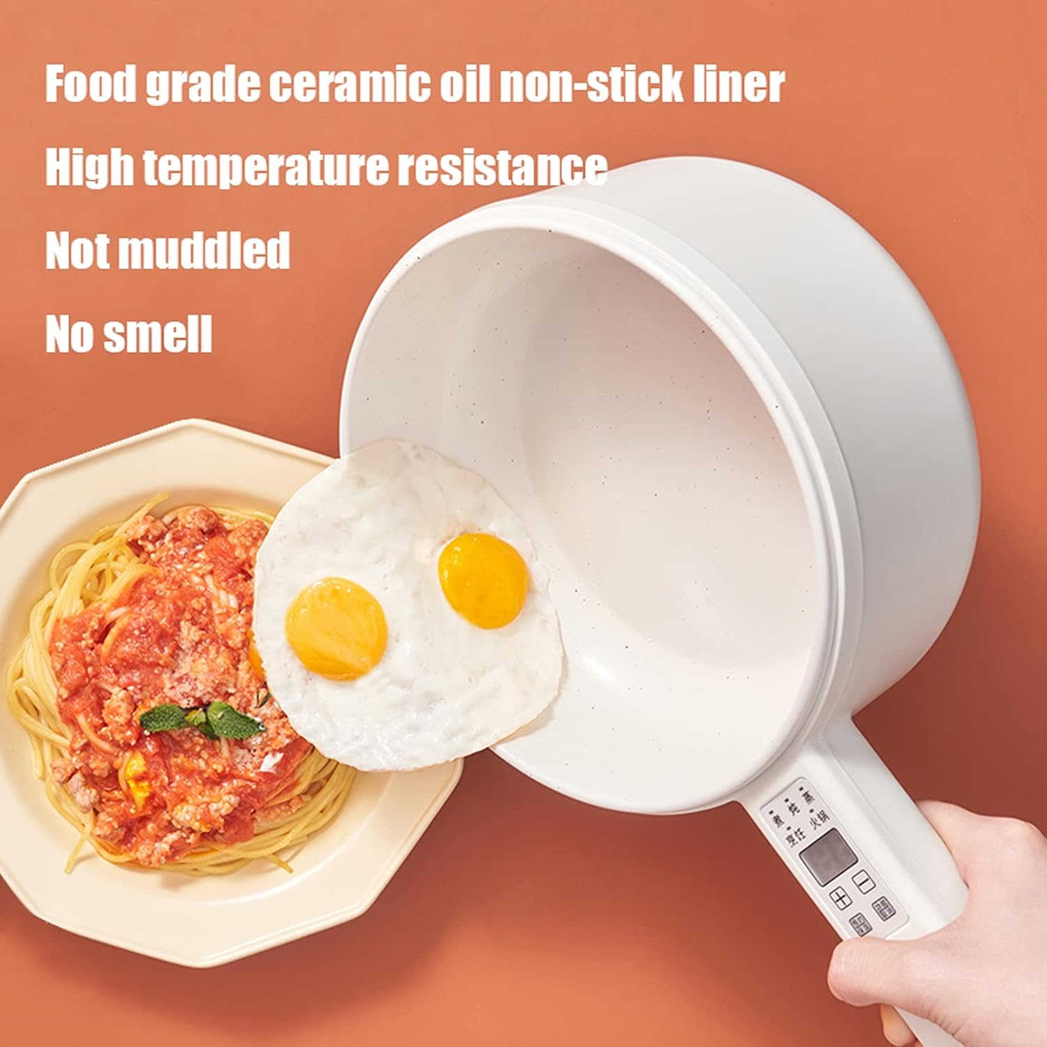 1.6L Multi-Function Computer Board Electric Hot Pot/Wok/Noodles Cooker/Steak Pot/Soup Pot/Cook Rice/Travel Cooker (without steamer)