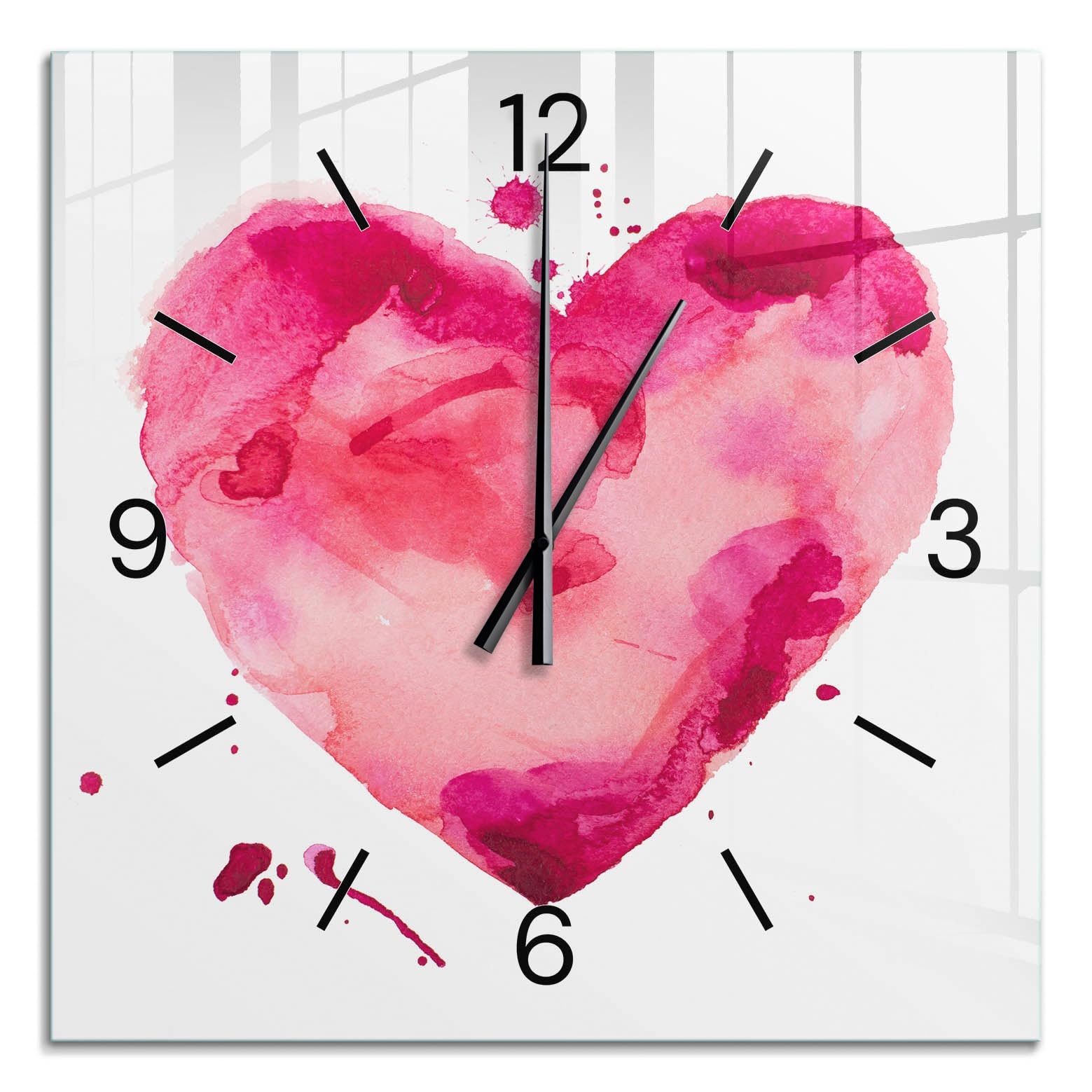 Horloge Murale Moderne 60x60 cm | Aiguilles Noires | Carrée