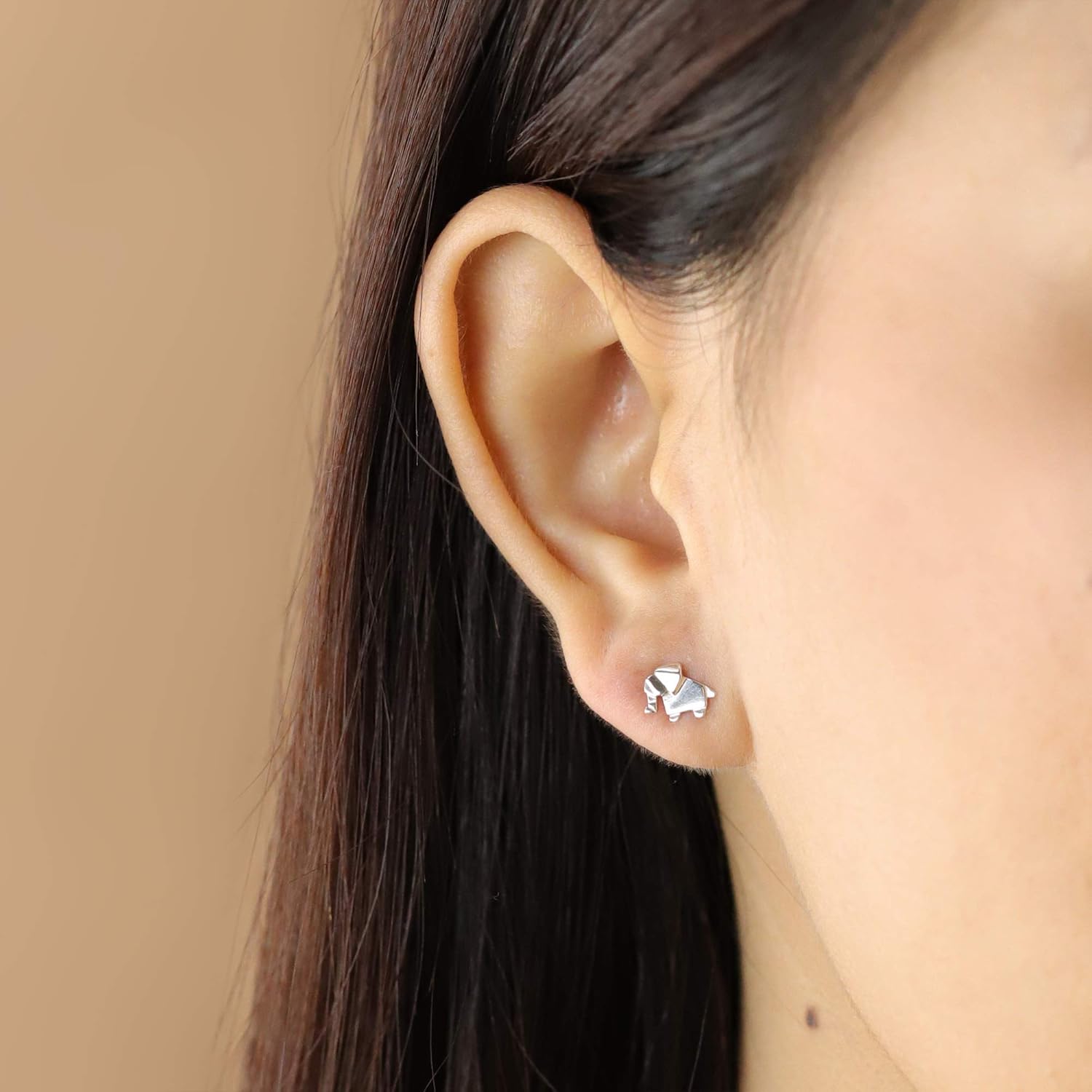 Boma Jewelry Sterling Silver Origami Elephant Stud Earrings - Image 3