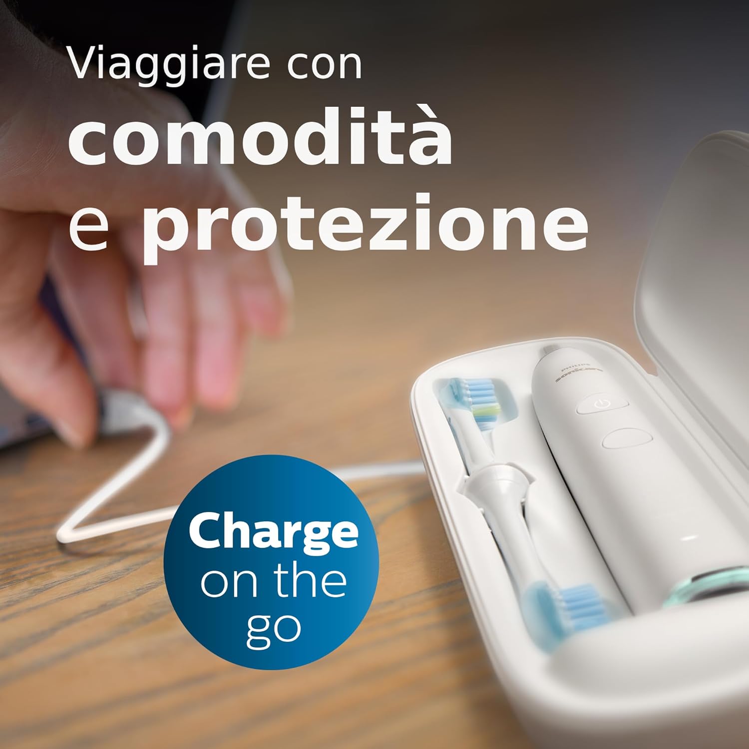 Philips Sonicare DiamondClean 9400 Spazzolino elettrico sonico, Grigio (modello HX9917/90) Gray - Immagine 5