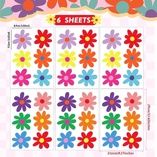 Miniatura 2 de BBTO Calcomanía de pared de margaritas de vinilo de flores, calcomanías de margaritas, calcomanías florales para despegar y pegar para guardería,