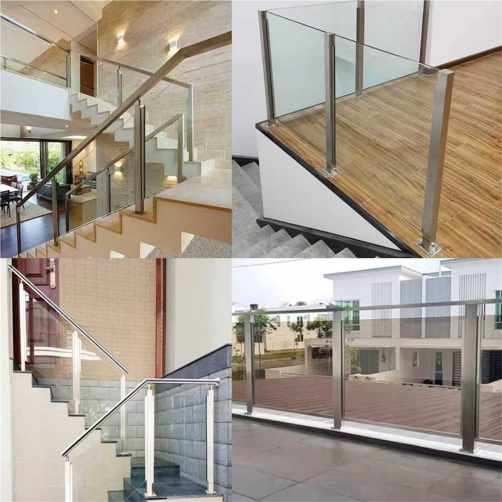 postes para barandillas de vidrio Paneles De Balaustrada Pilar Con Ranuras Y Base, Columna De Cristal De Alta Resistencia Para Barandillas/tabiques/terrazas, Poste De(A-EDGE,Height 70cm)