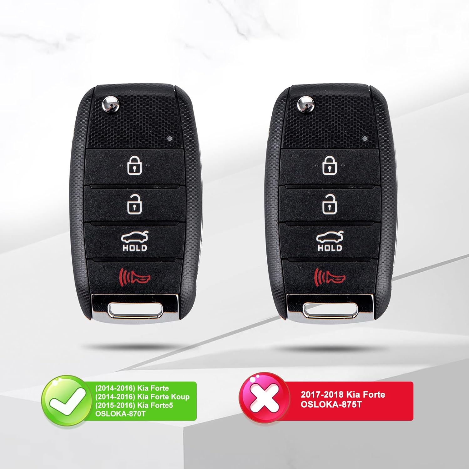 4 BTN Car Key Remote Control Replacement for 2014- 2016 Kia Forte 5 Koup OSLOKA-870T (1)